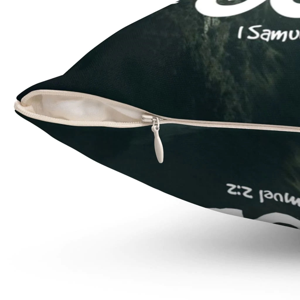 Bible Verse Pillow - Jesus Pillow - Mountain Drawing Pillow - Gift For Christian - There is no rock like our God 1 Samuel 2:2 Throw Pillow