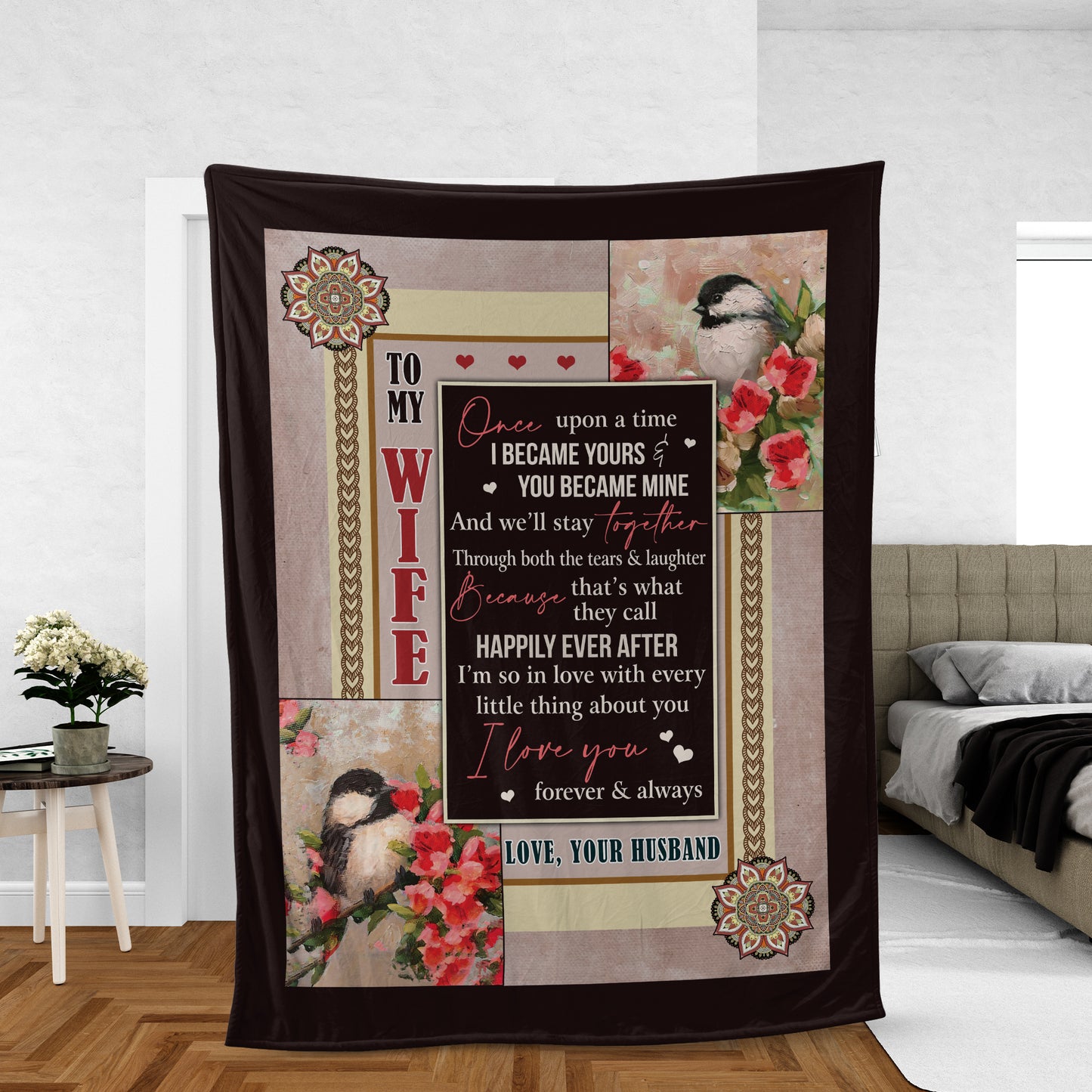 Couple Blanket, To My Wife Blanket, Valentine's Day Gift, Gifts For Wife From Husband, Black-capped Chickadee Blanket - I Love You Forever And Always