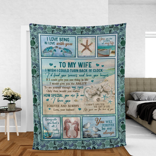 Couple Blanket, To My Wife Blanket, Valentine's Day Gift, Gifts For Wife From Husband, Sand Turtle Blanket - Life Gave Me The Love Of You