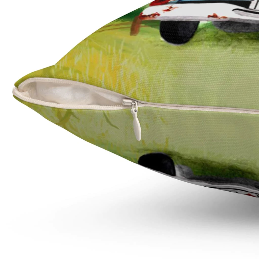 Bible Verse Pillow - Jesus Pillow - Field, Hummingbird, Flower Truck Pillow - Gift For Christian - Today I choose Joy James 1:2 pillow