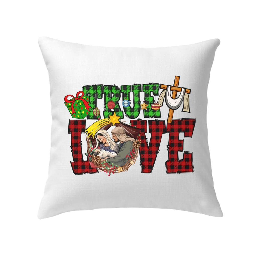 Christmas Pillow - Buffalo Plaid Pillow - Gift Christmas For Friends, Family - True love pillow