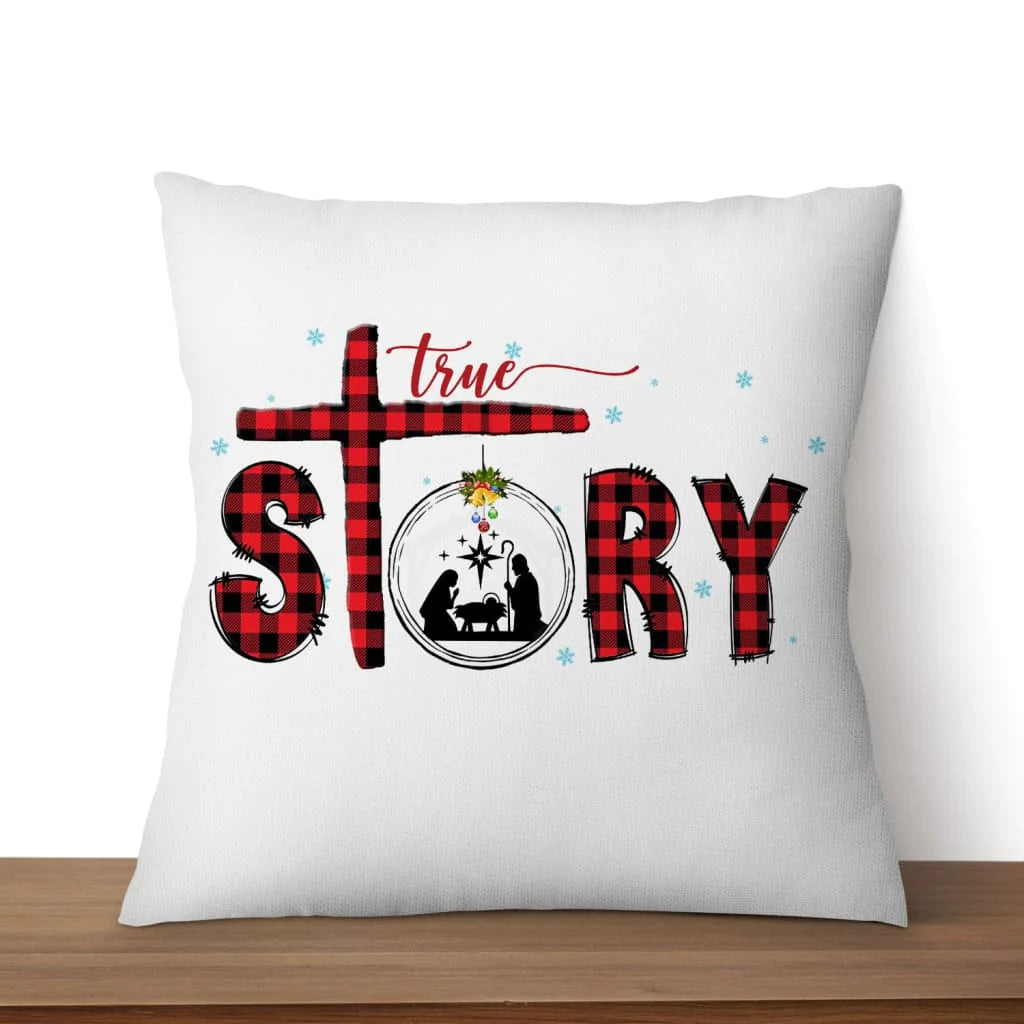 Christmas Pillow - Snowflake, Buffalo Plaid Pillow - Gift Christmas For Friends, Family - True story pillow
