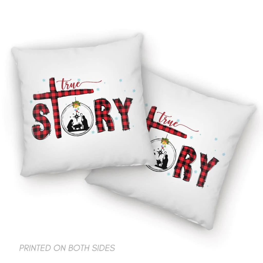 Christmas Pillow - Snowflake, Buffalo Plaid Pillow - Gift Christmas For Friends, Family - True story pillow
