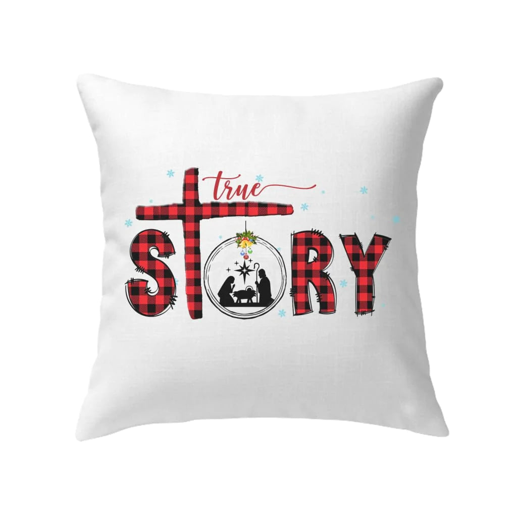 Christmas Pillow - Snowflake, Buffalo Plaid Pillow - Gift Christmas For Friends, Family - True story pillow