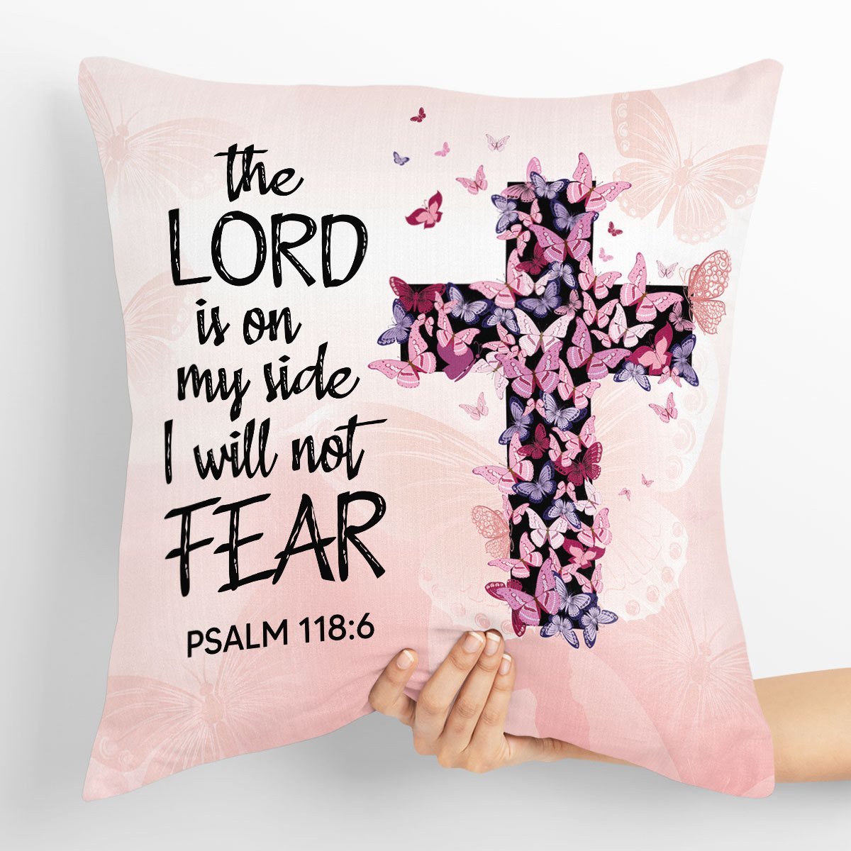 Bible Verse Pillow - Scripture Pillow - God Pillow - The Lord Is On My Side - Beautiful Flower Throw Pillow