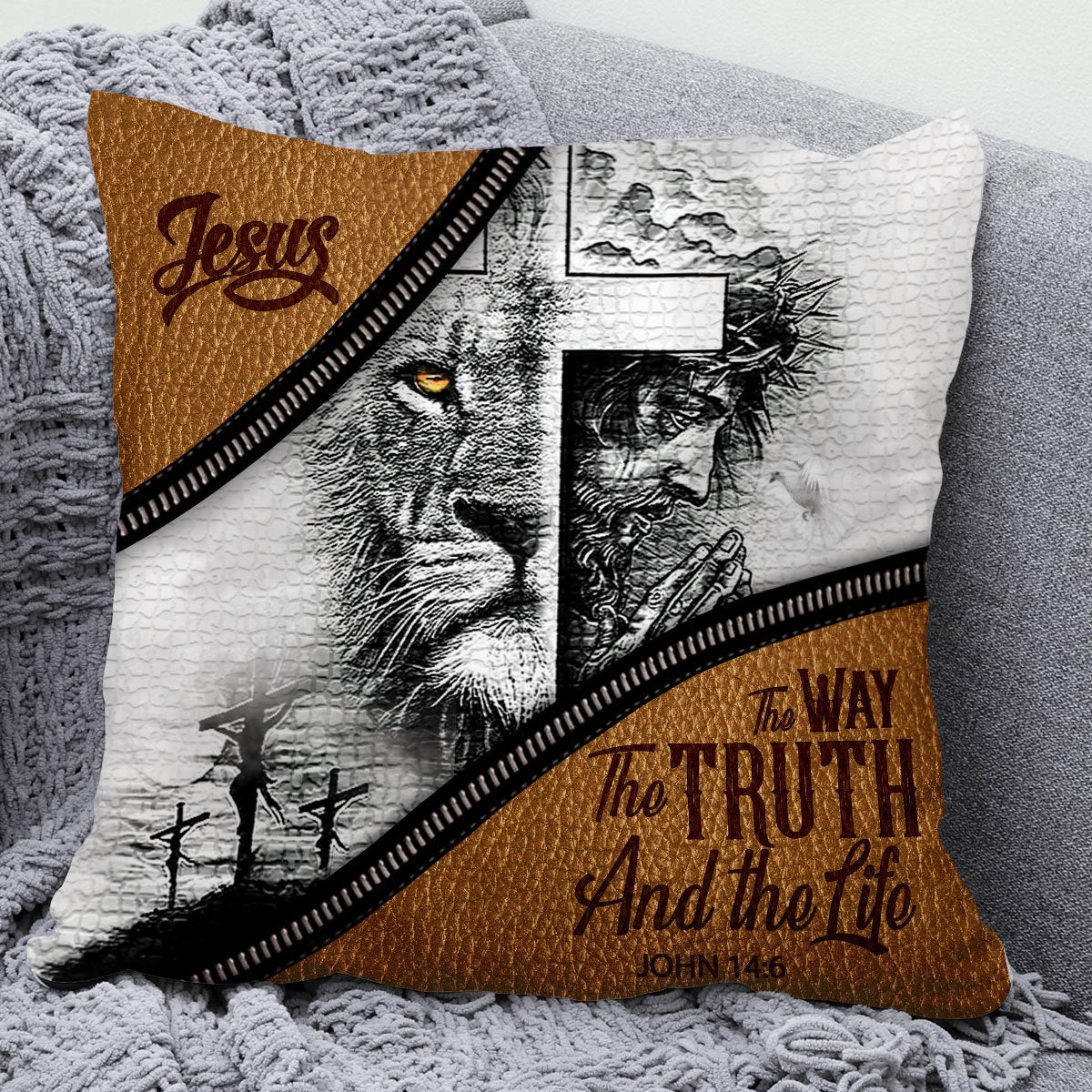 Bible Verse Pillow - Scripture Pillow - God Pillow - Unique Throw Pillow - The Way The Truth And The Life