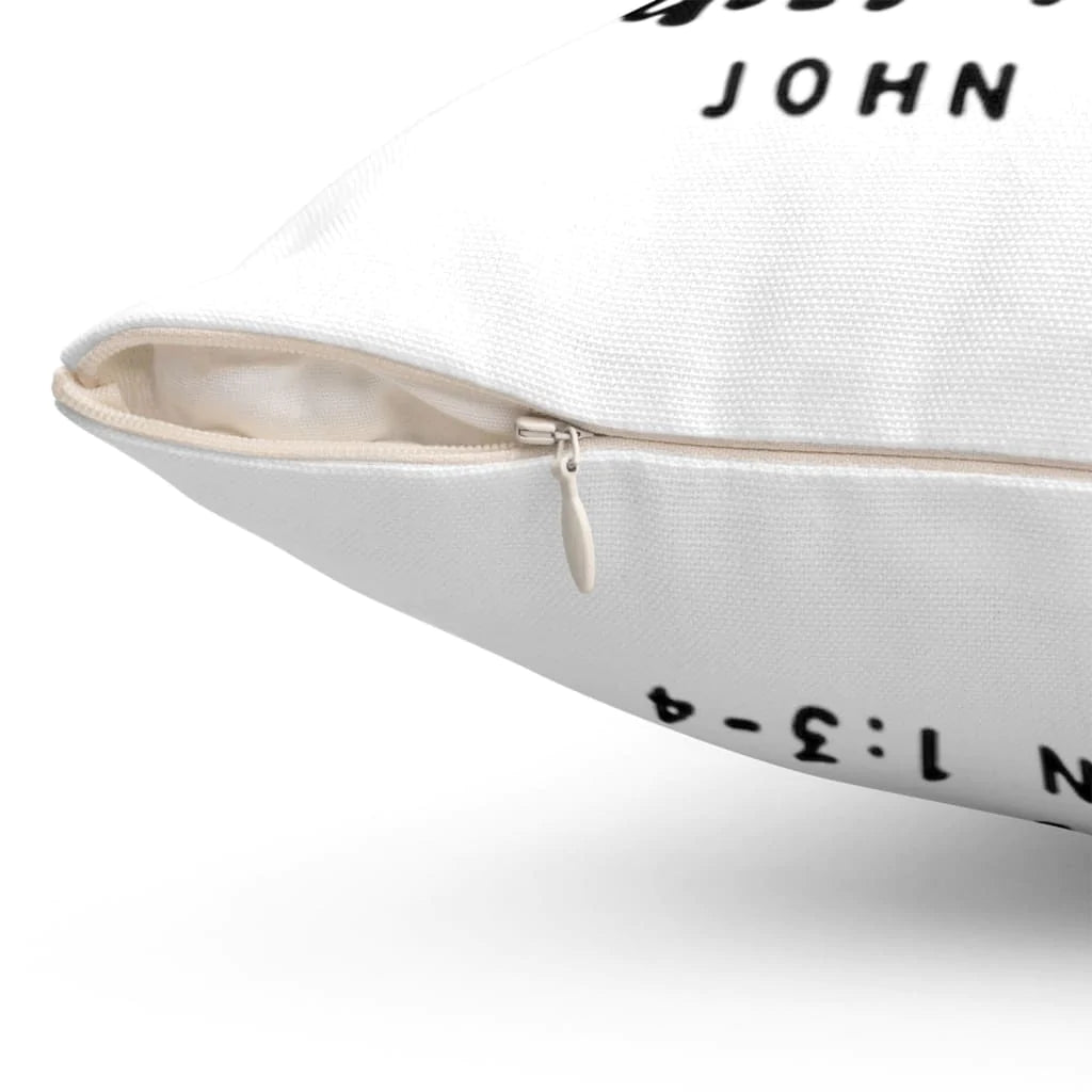 Christian Throw Pillow, Faith Pillow, Jesus Pillow, Inspirational Pillow, John 1:3-4 Bible Verse Pillow - Without Jesus I Am Nothing
