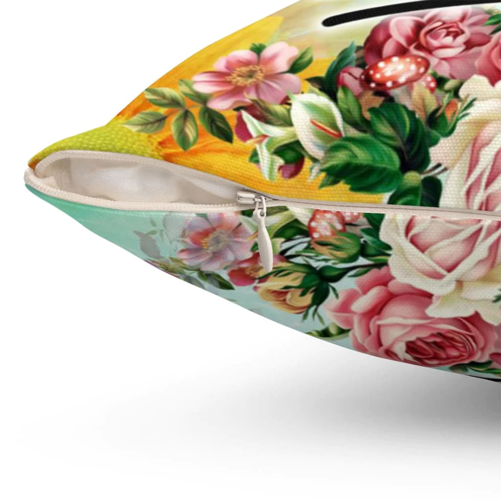 Bible Verse Pillow - Jesus Pillow - God, Scripture, Flowers, Christian Pillow - Yet not I but the grace of God within me 1 Corinthians 15:10 Pillow