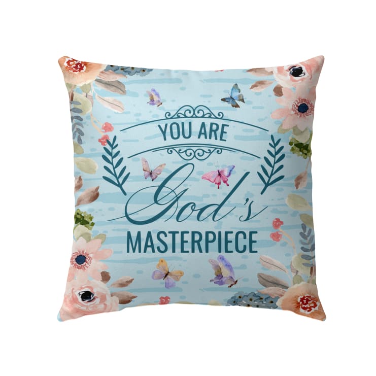 Christian Throw Pillow, Faith Pillow, Jesus Pillow, Inspirational Pillow - You Are God's Masterpiece