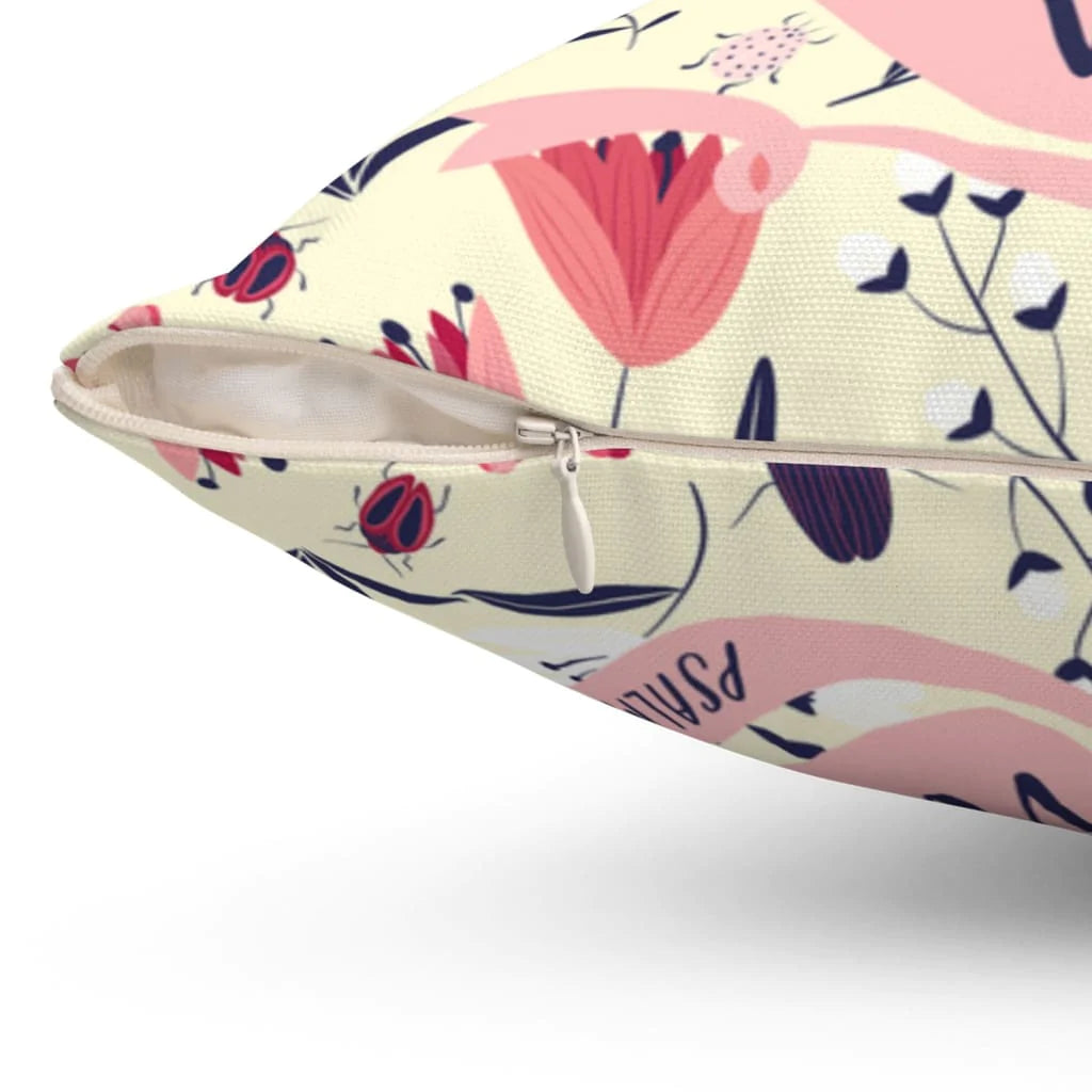 Bible Verse Pillow - Jesus Pillow - Scripture, Flowers Pillow - You Are My Hiding Place Psalm 119:114 Pillow