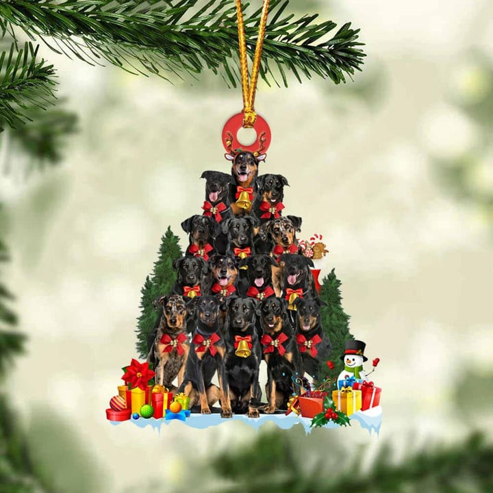 Beauceron Dog Christmas Tree Acrylic Ornament, Christmas Gift Ornament for Dog Lover, Holiday Decor