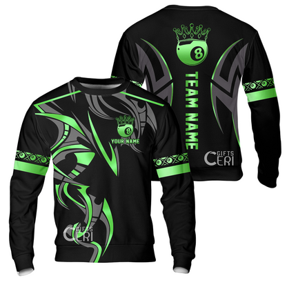 Customized Billiards Sweatshirt, Crown 8 Ball Esport, 8 Ball Jersey