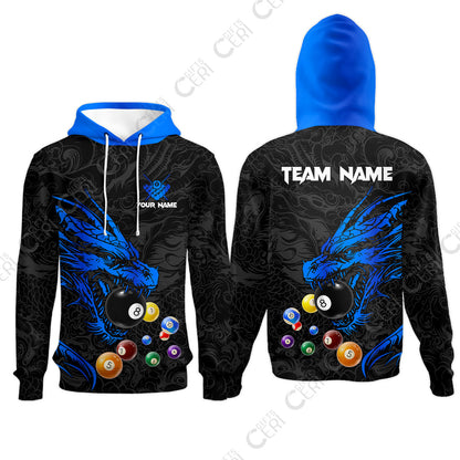 Customized Billiards Hoodies, Dragon Billiard, 8 Ball Jersey