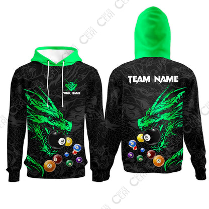 Customized Billiards Hoodies, Dragon Billiard, 8 Ball Jersey