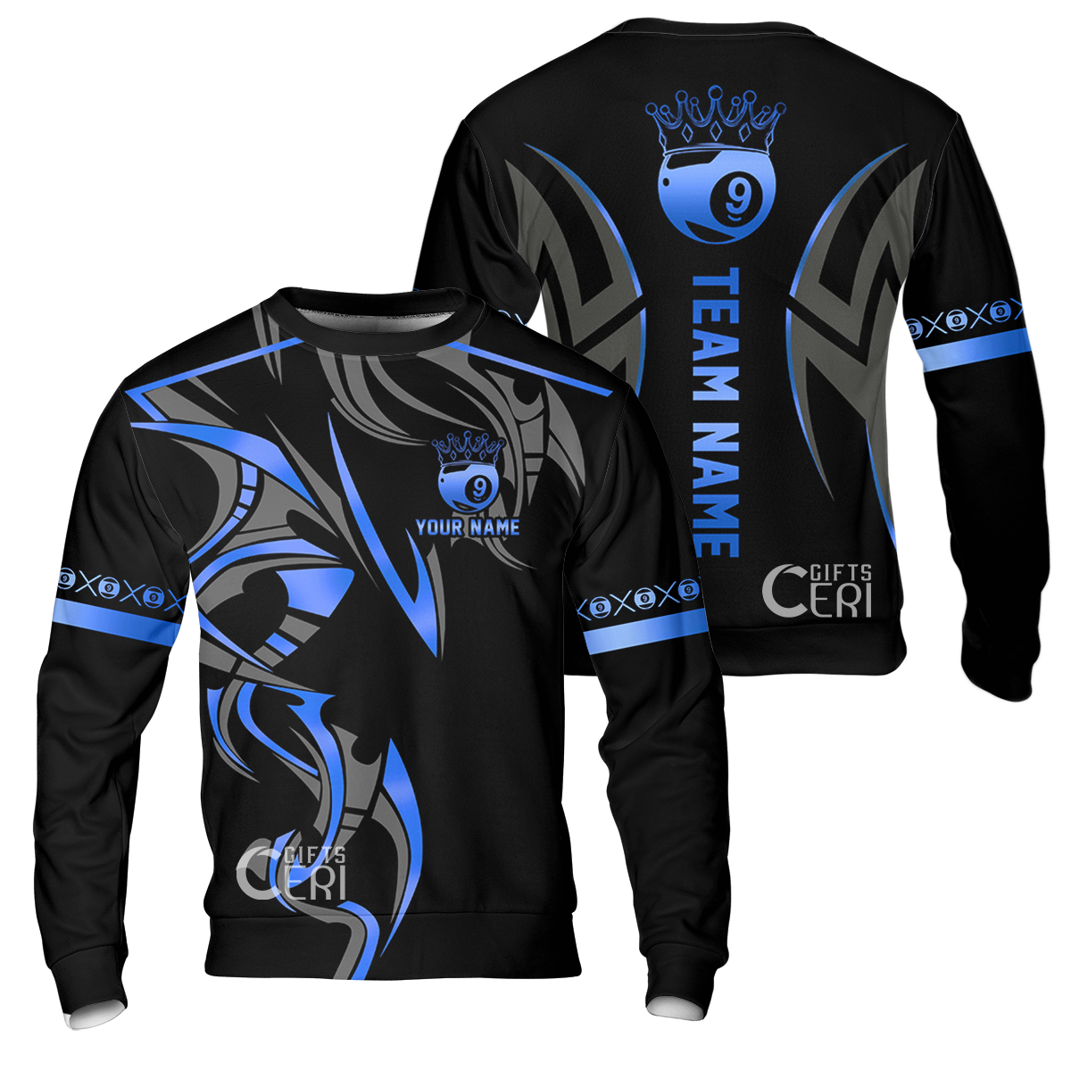 Customized Billiards Sweatshirt, Crown 9 Ball Esport Jersey