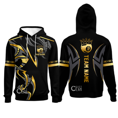Customized Billiards Hoodies, Crown 9 Ball Esport Jersey