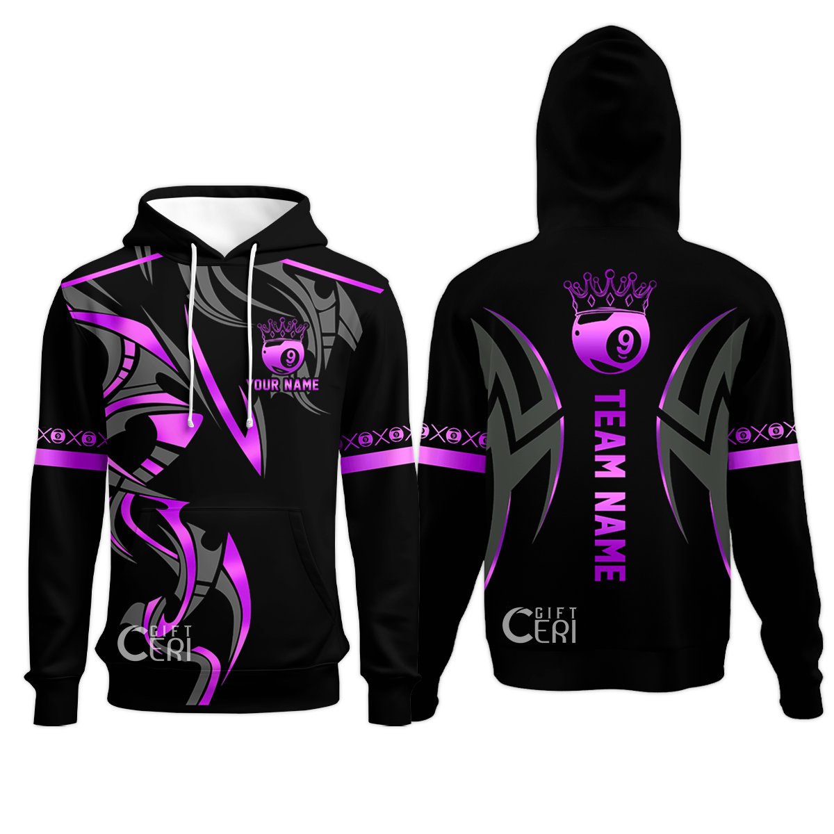 Customized Billiards Hoodies, Crown 9 Ball Esport Jersey