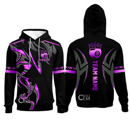 Customized Billiards Hoodies, Crown 9 Ball Esport Jersey
