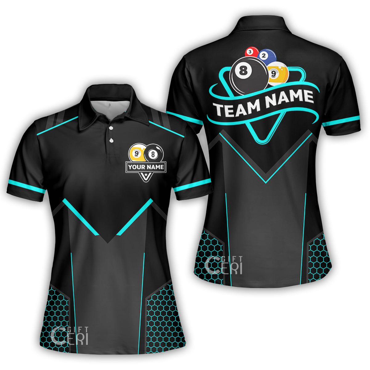 Customized Billiards Women Polo Shirt, Billiards Esports 9 Ball 8 Ball Personalized Jersey Gift For Billiard Players
