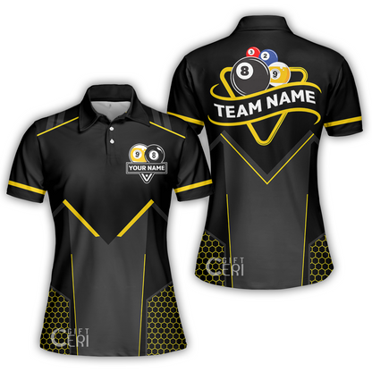 Customized Billiards Women Polo Shirt, Billiards Esports 9 Ball 8 Ball Personalized Jersey Gift For Billiard Players