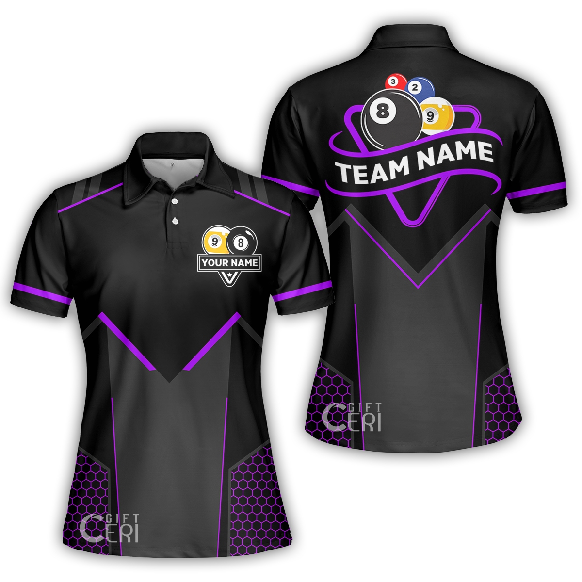 Customized Billiards Women Polo Shirt, Billiards Esports 9 Ball 8 Ball Personalized Jersey Gift For Billiard Players