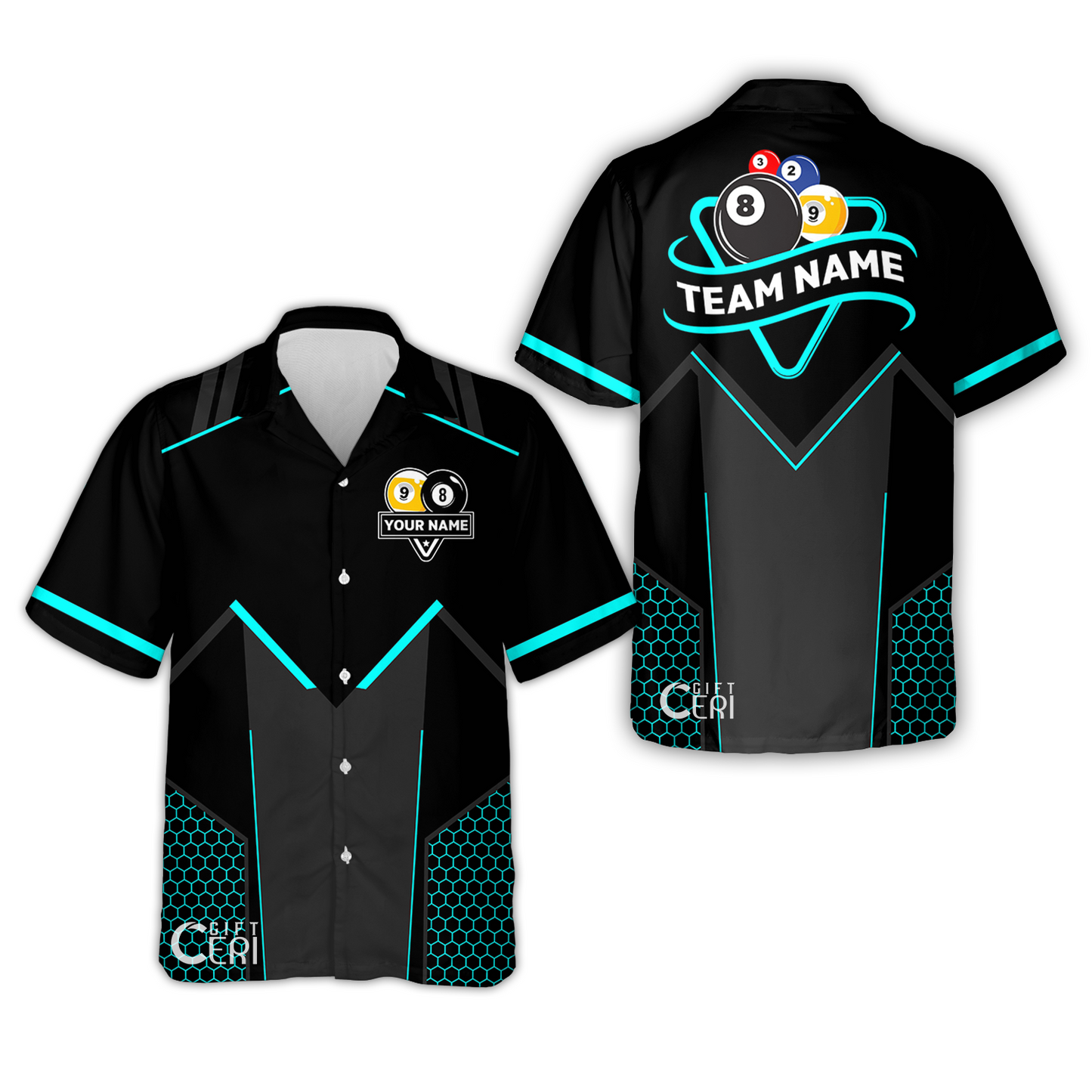 Customized Billiards Hawaiian Shirt, Billiards Esports 9 Ball 8 Ball Personalized Jersey Gift For Billiard Players