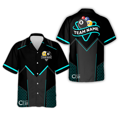Customized Billiards Hawaiian Shirt, Billiards Esports 9 Ball 8 Ball Personalized Jersey Gift For Billiard Players