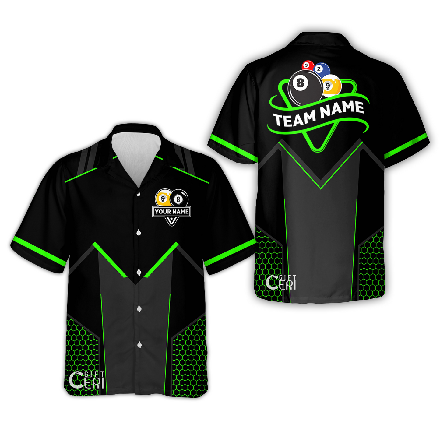 Customized Billiards Hawaiian Shirt, Billiards Esports 9 Ball 8 Ball Personalized Jersey Gift For Billiard Players