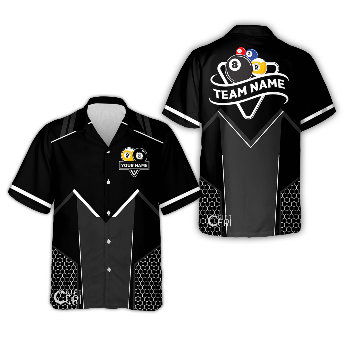 Customized Billiards Hawaiian Shirt, Billiards Esports 9 Ball 8 Ball Personalized Jersey Gift For Billiard Players