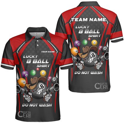 Customized Billiards Unisex Polo Shirt, Personalized Lucky 8 Ball Shirt Do Not Wash Jersey Gift For Billiard Players