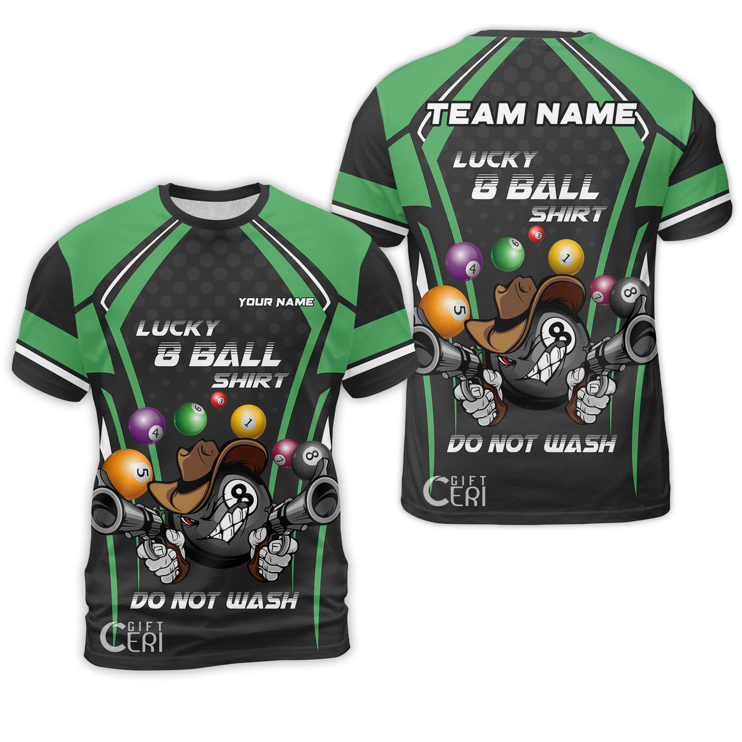 Customized Billiards T-Shirt, Personalized Lucky 8 Ball Shirt Do Not Wash Jersey Gift For Billiard Players
