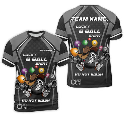 Customized Billiards T-Shirt, Personalized Lucky 8 Ball Shirt Do Not Wash Jersey Gift For Billiard Players