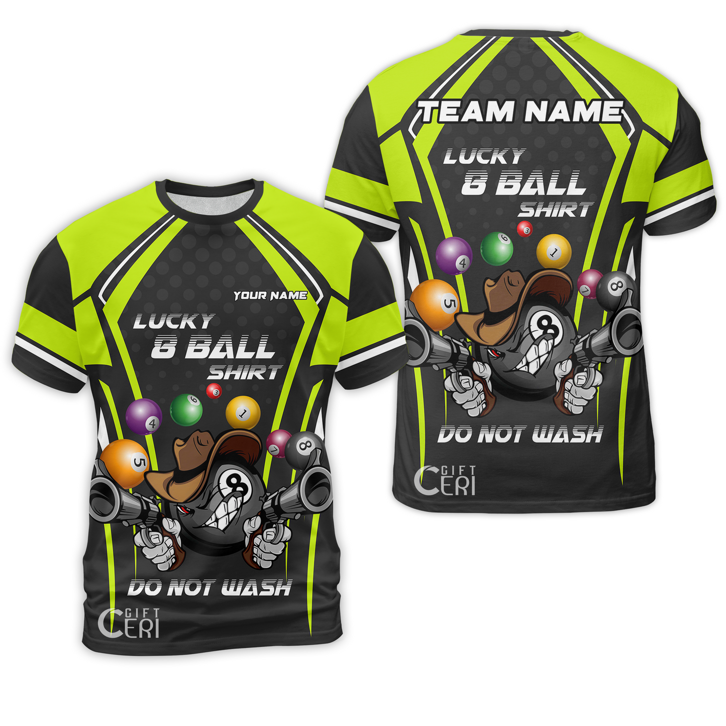 Customized Billiards T-Shirt, Personalized Lucky 8 Ball Shirt Do Not Wash Jersey Gift For Billiard Players