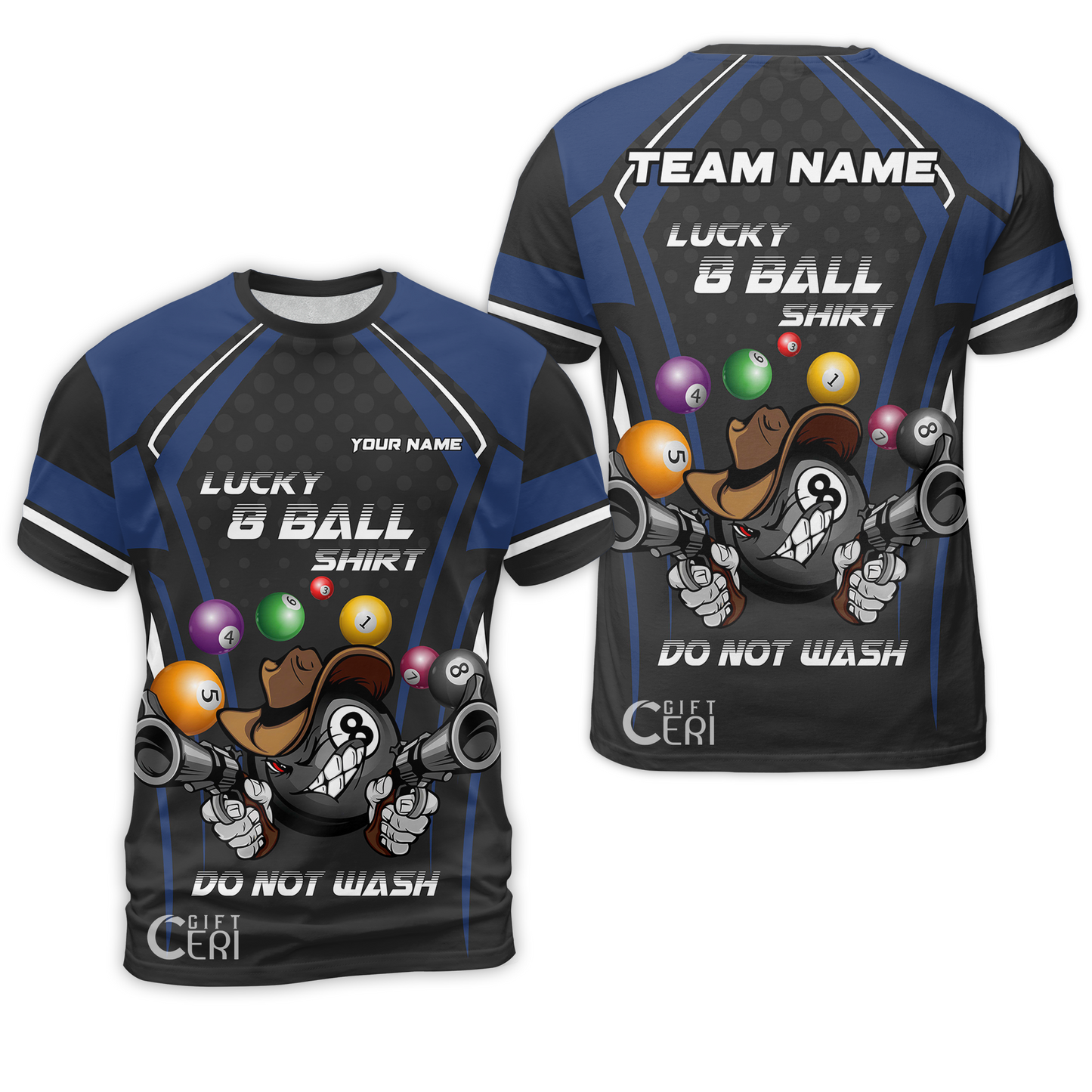 Customized Billiards T-Shirt, Personalized Lucky 8 Ball Shirt Do Not Wash Jersey Gift For Billiard Players