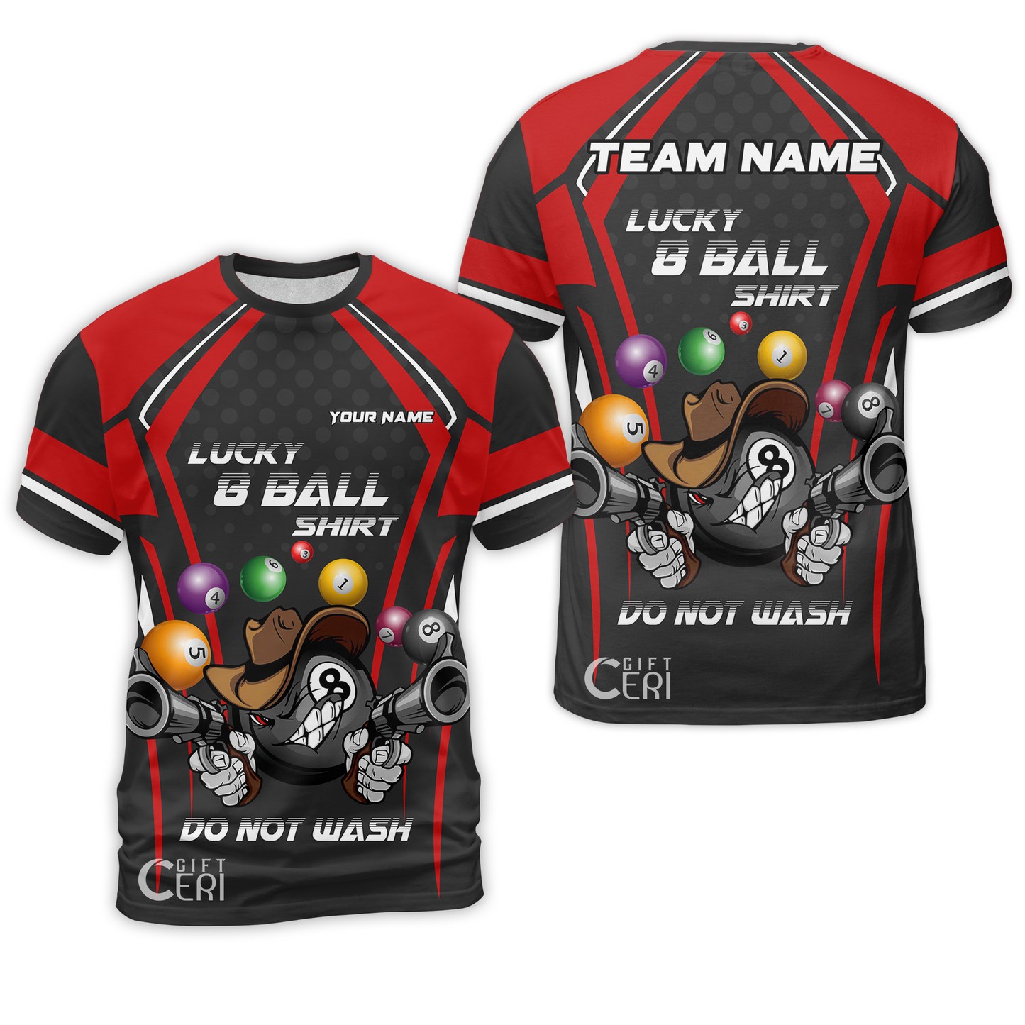 Customized Billiards T-Shirt, Personalized Lucky 8 Ball Shirt Do Not Wash Jersey Gift For Billiard Players