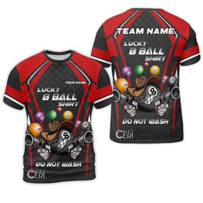 Customized Billiards T-Shirt, Personalized Lucky 8 Ball Shirt Do Not Wash Jersey Gift For Billiard Players