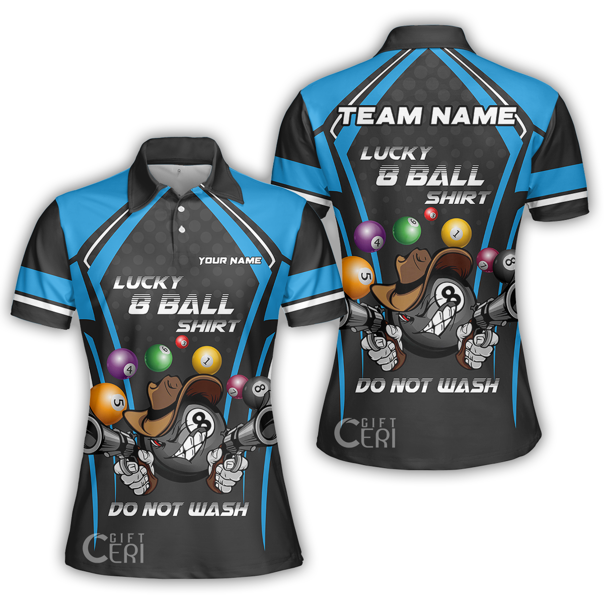 Customized Billiards Women Polo Shirt, Personalized Lucky 8 Ball Shirt Do Not Wash Jersey Gift For Billiard Players