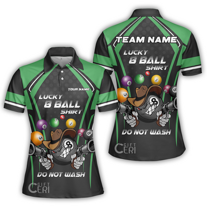Customized Billiards Women Polo Shirt, Personalized Lucky 8 Ball Shirt Do Not Wash Jersey Gift For Billiard Players