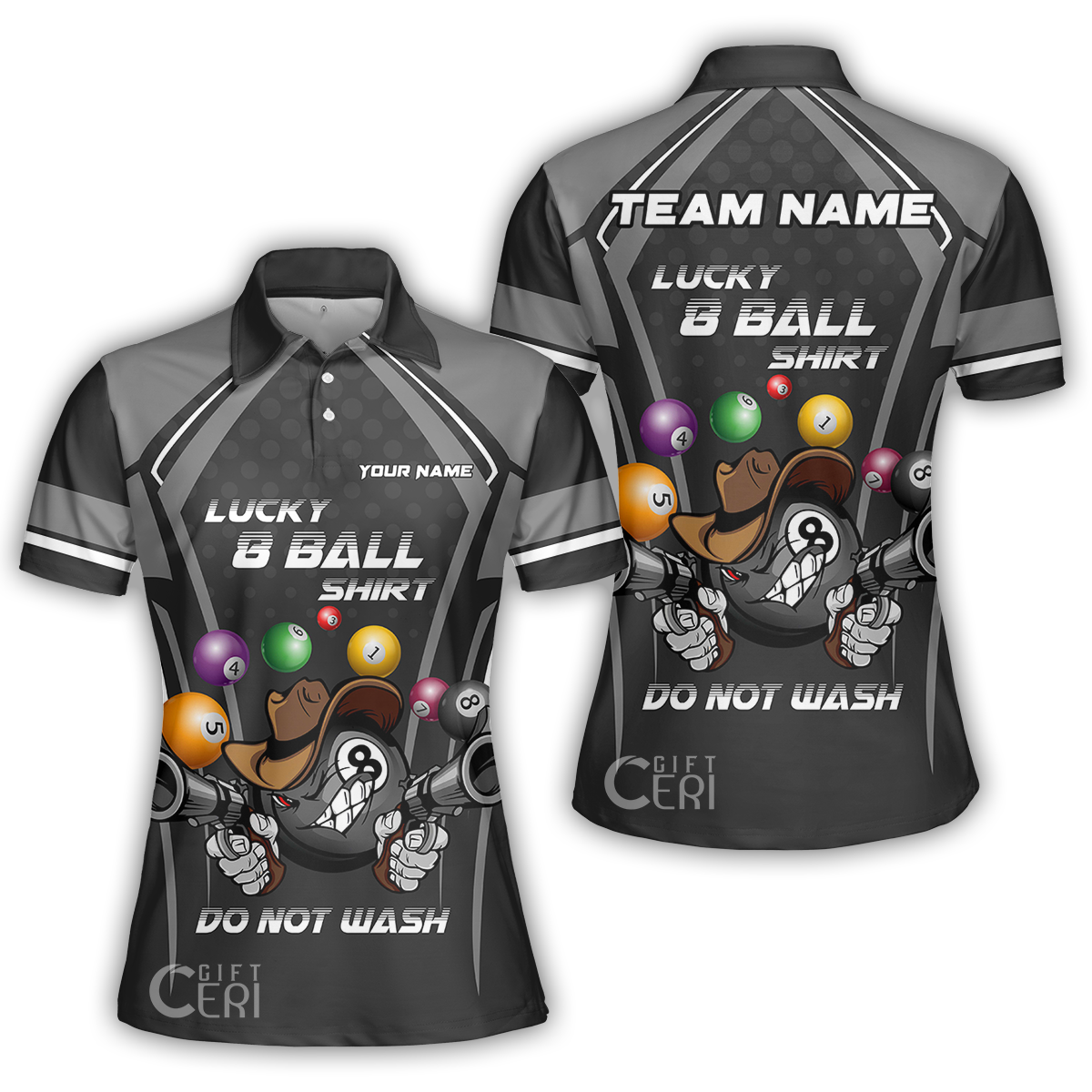 Customized Billiards Women Polo Shirt, Personalized Lucky 8 Ball Shirt Do Not Wash Jersey Gift For Billiard Players