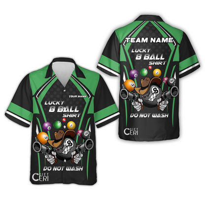 Customized Billiards Hawaiian Shirt, Personalized Lucky 8 Ball Shirt Do Not Wash Jersey Gift For Billiard Players