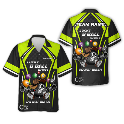 Customized Billiards Hawaiian Shirt, Personalized Lucky 8 Ball Shirt Do Not Wash Jersey Gift For Billiard Players
