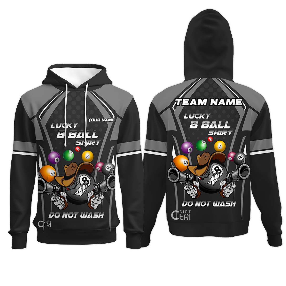 Customized Billiards Hoodies, Personalized Lucky 8 Ball Shirt Do Not Wash Jersey Gift For Billiard Players