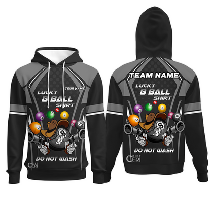 Customized Billiards Hoodies, Personalized Lucky 8 Ball Shirt Do Not Wash Jersey Gift For Billiard Players