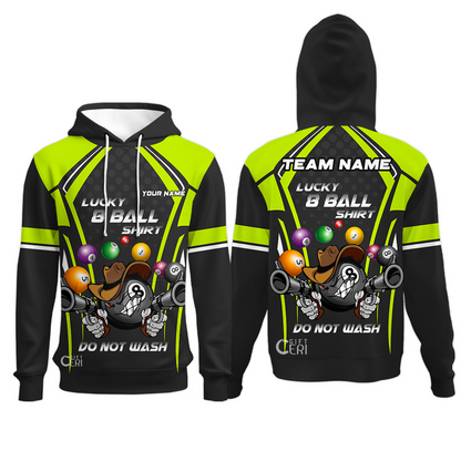 Customized Billiards Hoodies, Personalized Lucky 8 Ball Shirt Do Not Wash Jersey Gift For Billiard Players