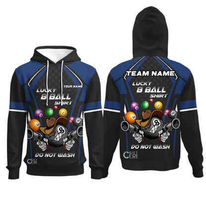 Customized Billiards Hoodies, Personalized Lucky 8 Ball Shirt Do Not Wash Jersey Gift For Billiard Players