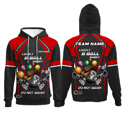 Customized Billiards Hoodies, Personalized Lucky 8 Ball Shirt Do Not Wash Jersey Gift For Billiard Players