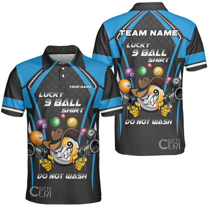 Customized Billiards Unisex Polo Shirt, Personalized Lucky 9 Ball Shirt Do Not Wash Jersey Gift For Billiard Players