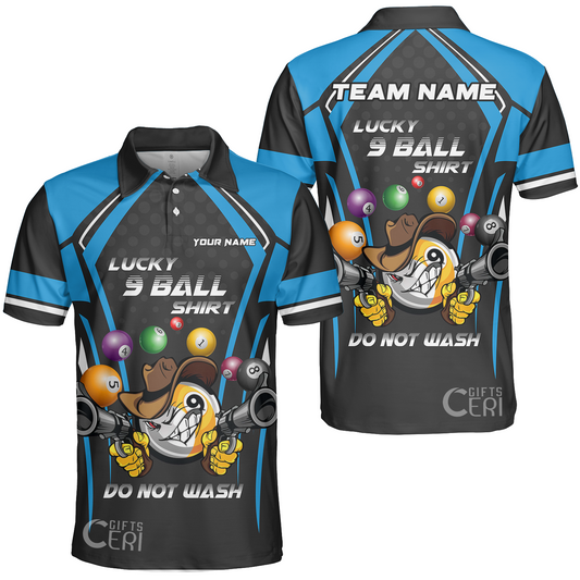 Customized Billiards Unisex Polo Shirt, Personalized Lucky 9 Ball Shirt Do Not Wash Jersey Gift For Billiard Players