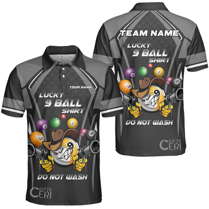 Customized Billiards Unisex Polo Shirt, Personalized Lucky 9 Ball Shirt Do Not Wash Jersey Gift For Billiard Players