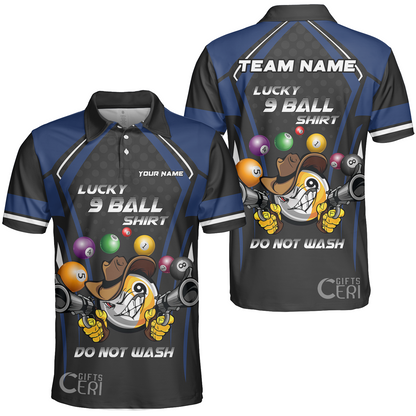 Customized Billiards Unisex Polo Shirt, Personalized Lucky 9 Ball Shirt Do Not Wash Jersey Gift For Billiard Players